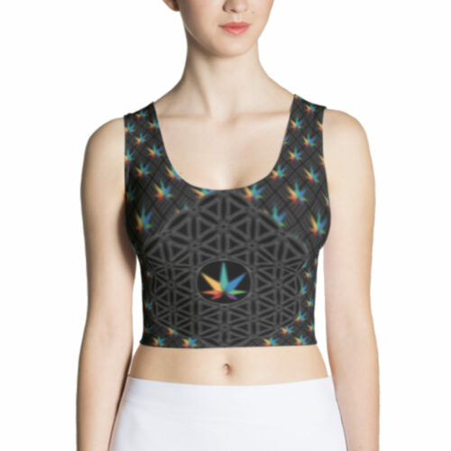 H3MP RAINBOW ALL-OVER CROP TOP CENTERED
